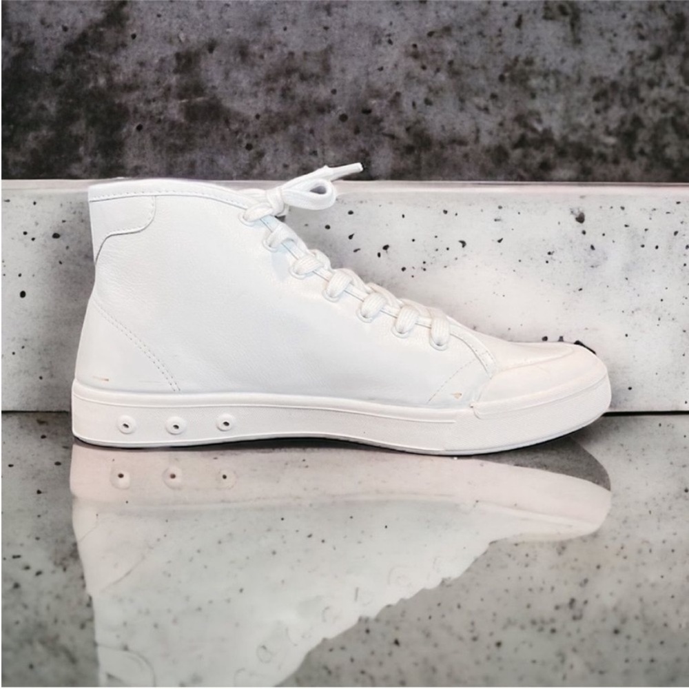 NWT rag & bone Standard Issue High Top Leather Sneakers White. Size 8/38 - Picture 7 of 9